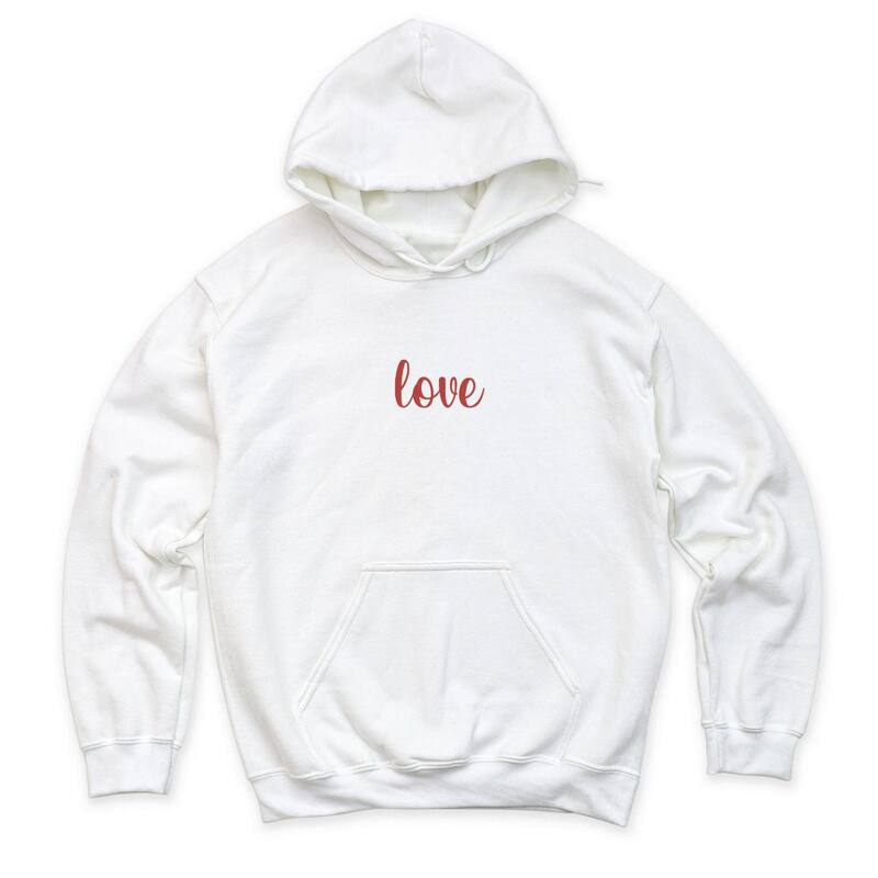 Simply Sage Market レディース トップス プルオーバー 刺しゅう パーカー グラフィック Simply Sage Market Embroidered Love Cursive - Women\u0027s Graphic Hoodie White 白いこと