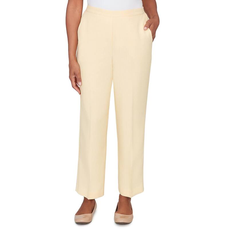 アルフレッド ダナー レディース ボトムス 心地好いズボン下 つけ加える大きさ Plusize Alfredunner Tailored Flat Front Slant Pocket Pants Daffodil