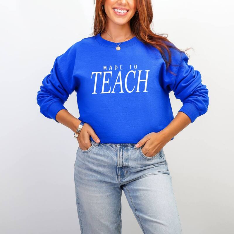 Simply Sage Market レディース トップス ティーシャツ 汗水 グラフィック Simply Sage Market Made To Teach Italic - Women\u0027s Graphic Sweatshirt Royal