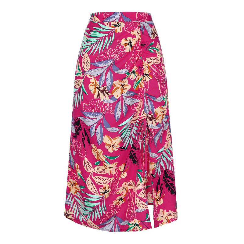 アレグラ ケー レディース 下つ方スコート ギャザー ALLEGRA K Women\u0027s Hawaiian Skirts Beach Ruched Frontropical Skirt with Slit Hot Pink サクラ色