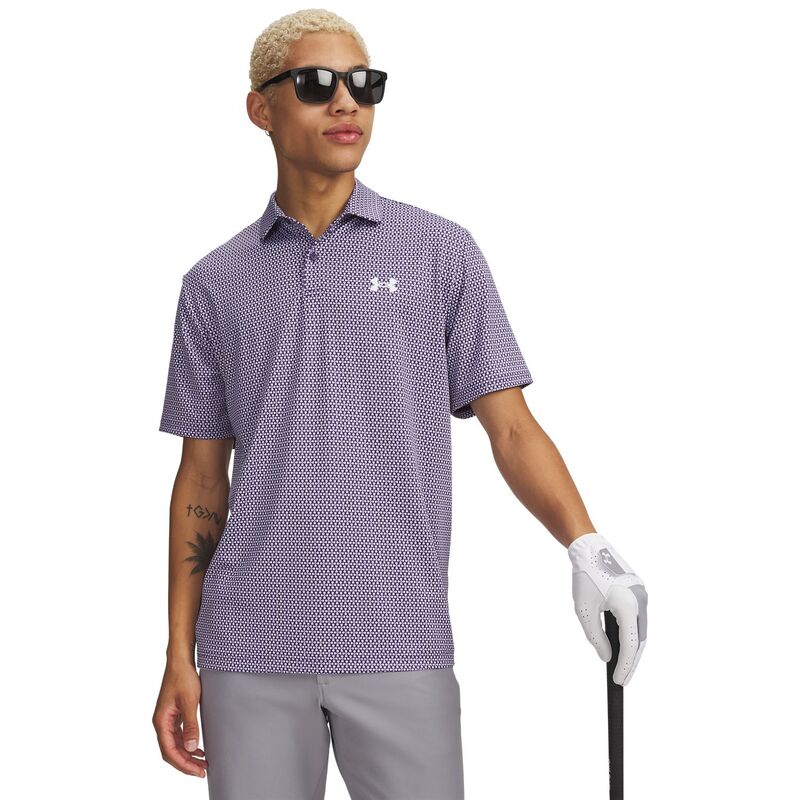 アンダーアーマー レディース トップス プルオーバー スポーツシャツ 刷り上げる Men\u0027s Under Armour Matchplay Printed Polo Mystical Purple パープル