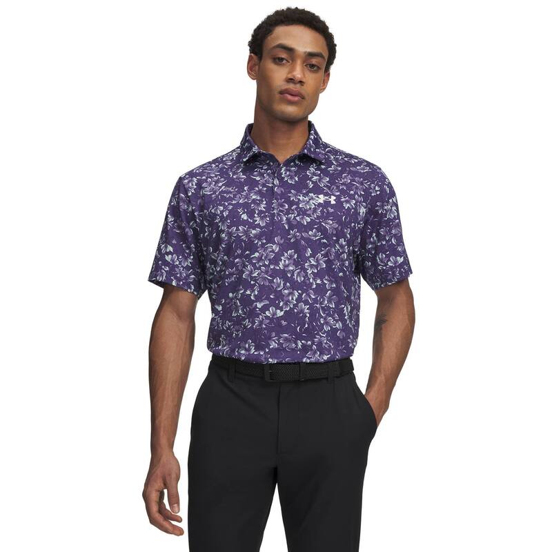 アンダーアーマー レディース トップス プルオーバー スポーツシャツ 刷り上げる Men\u0027s Under Armour Matchplay Printed Polo Purple Lux パープル