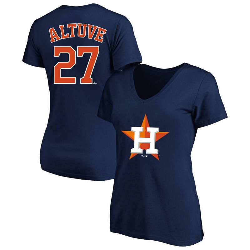 プロファイル レディース トップス ティーシャツ Vのど首 足し加える大いさ Women\u0027s Profile Jose Altuve Navy Houston Astros Plusize Name \u0026 Number V-Neck T-Shirt Ast Navy 米国海軍