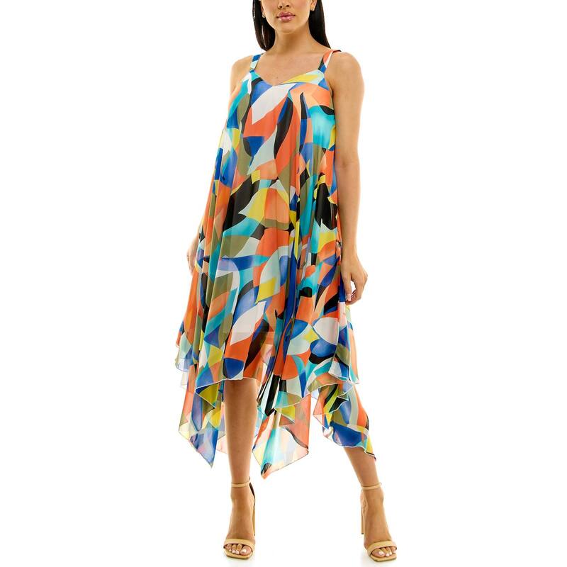 ニナレオナルド レディース トップス 衣装 Women\u0027s Nina Leonard Uneven Hem Dress Black Deep Sapphire 黒いこと
