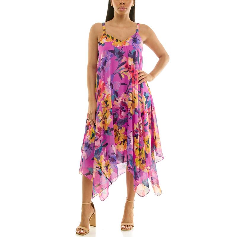 ニナレオナルド レディース トップス 衣装 Women\u0027s Nina Leonard Uneven Hem Dress Fuschia Multi フューシャ