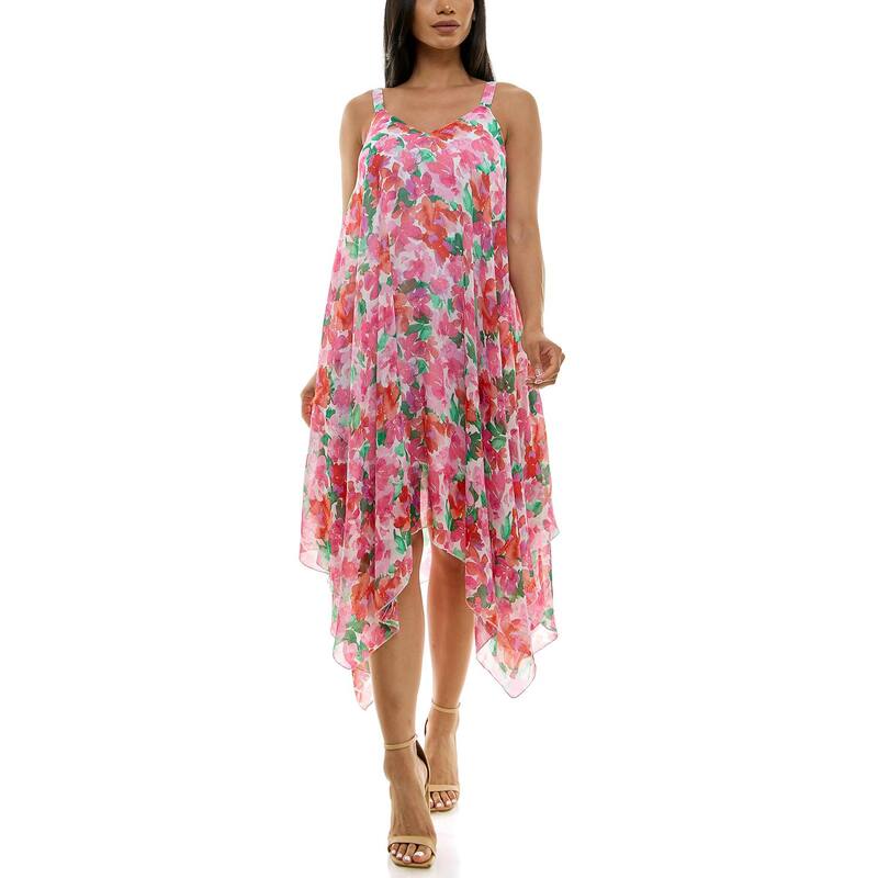 ニナレオナルド レディース トップス 衣装 Women\u0027s Nina Leonard Uneven Hem Dress Guava Multi マルチ色合い