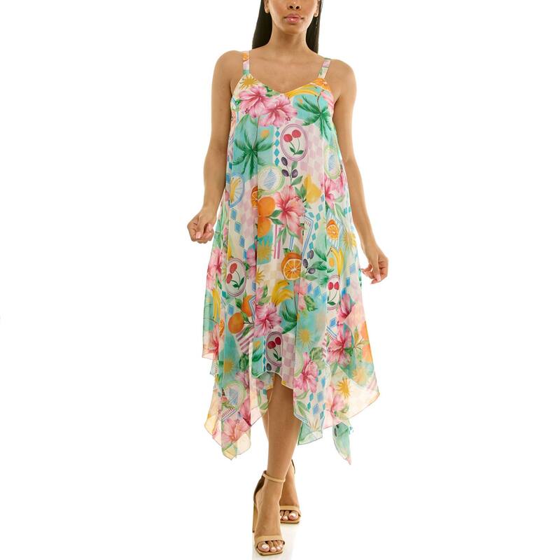 ニナレオナルド レディース トップス 衣装 Women\u0027s Nina Leonard Uneven Hem Dress Mint Multi ペパーミント