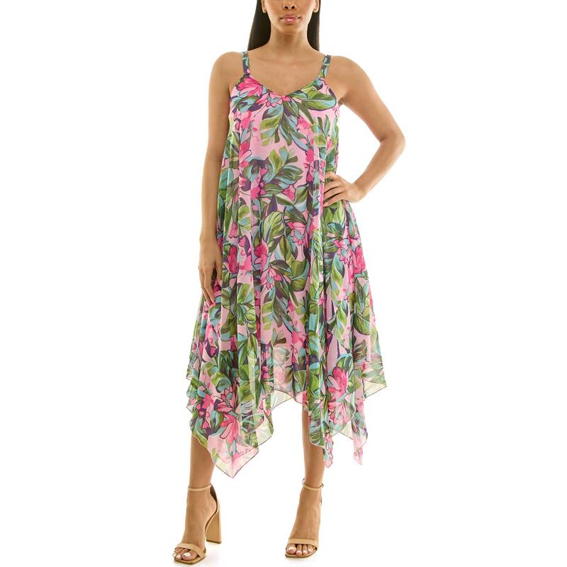 ニナレオナルド レディース トップス 衣装 Women\u0027s Nina Leonard Uneven Hem Dress Pink Multi サクラ色