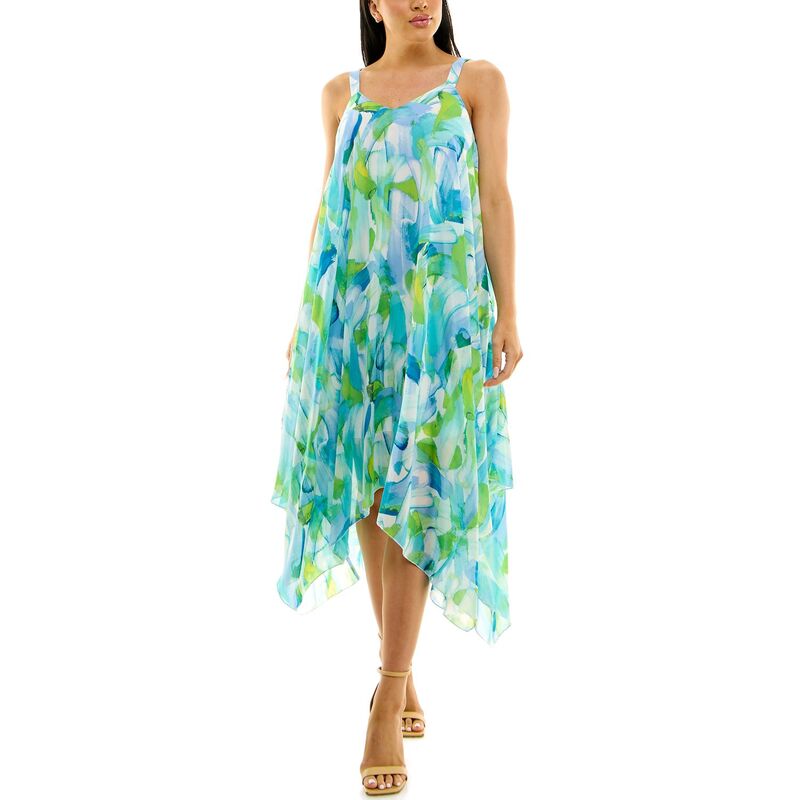 ニナレオナルド レディース トップス 衣装 Women\u0027s Nina Leonard Uneven Hem Dress Robins Egg Multi マルチ色合い