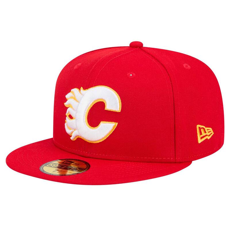 ニュー内鰓 レディース 付属物 鳥打ち帽 Men\u0027s New Era Red Calgary Flames Core 59FIFTY Fitted Hat Flm Red 赤いこと