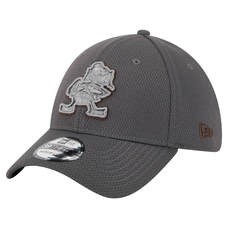 ニュー内鰓 レディース 添え物 かぶり笠 ロゴタイプ Men\u0027s New Era Graphite Cleveland Browns Throwback Logo Main 39THIRTY Flex Hat Brn Dark G 黒鉛