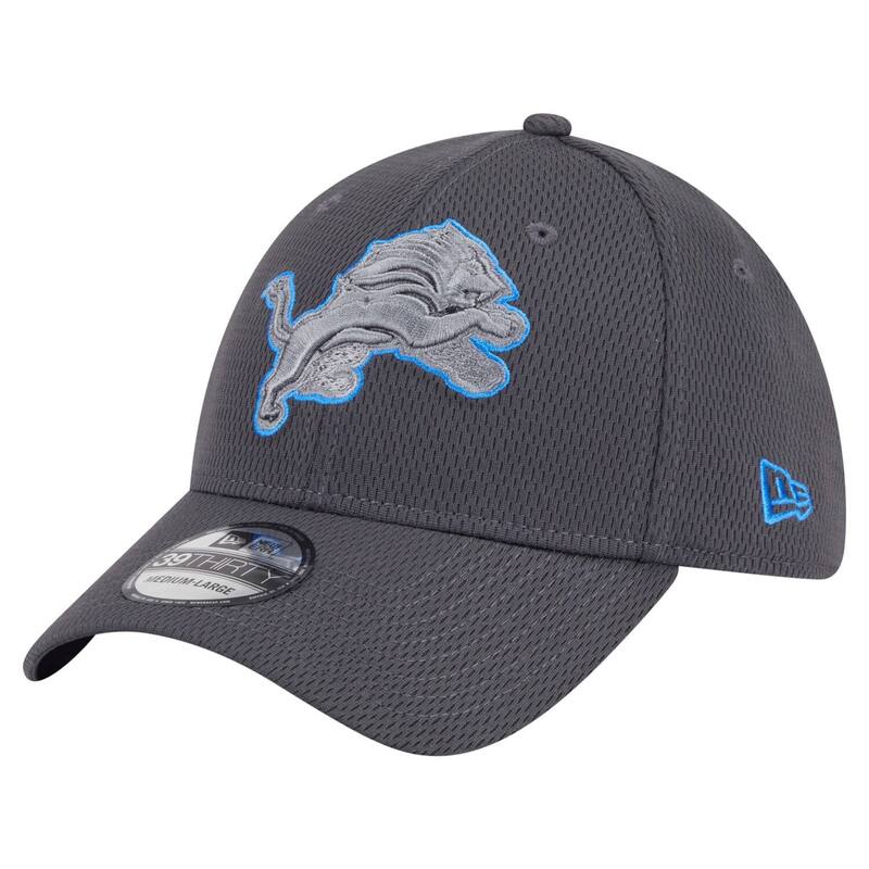 ニュー内鰓 レディース 添え物 かぶり笠 Men\u0027s New Era Graphite Detroit Lions Main 39THIRTY Flex Hat Lns Dark G 黒鉛