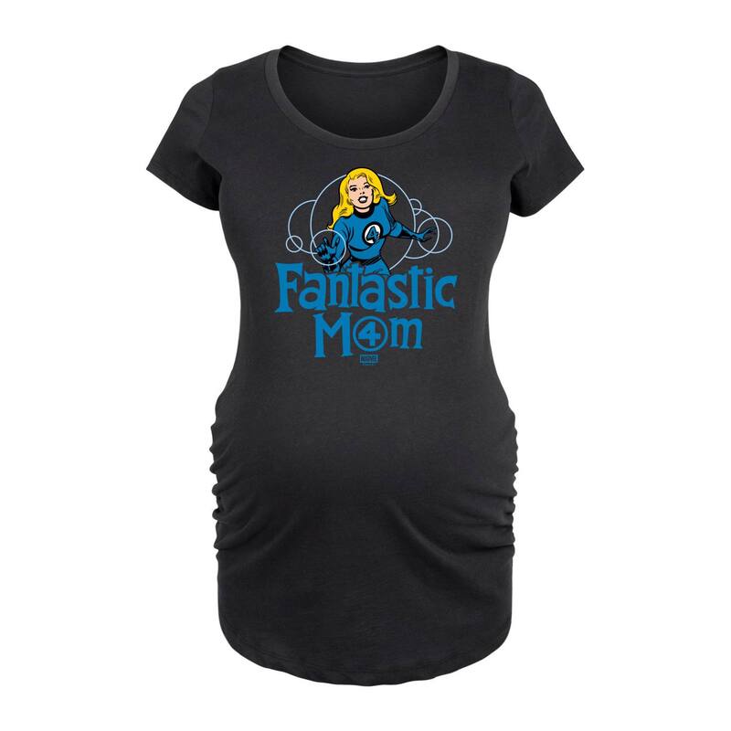 アニメ文字記号 レディース トップス プルオーバー マタニティ グラフィック Licensed Character Maternity Marvel The Fantastic Four Fantastic Mom Graphic Tee Black 黒いこと