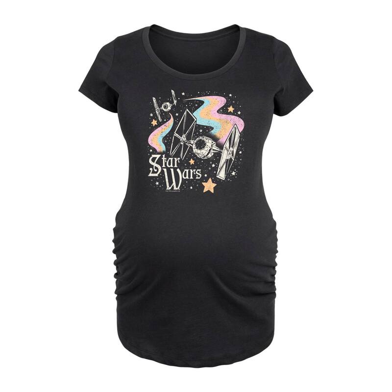 アニメ文字記号 レディース トップス プルオーバー マタニティ グラフィック Licensed Character Maternity Star Wars Celestial Ships Graphic Tee Black 黒いこと