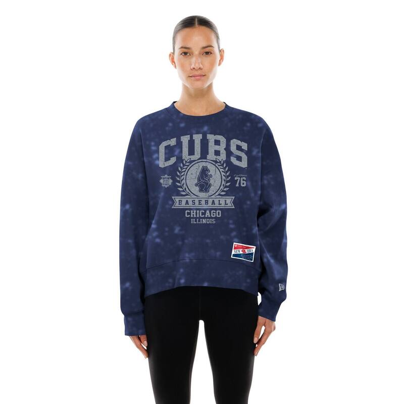 ニューエラ レディース トップス Tシャツ スウェット Women's New Era Royal Chicago Cubs Throwback Oversized Boxy Sweatshirt Cub Navy ネイビー｜ReVida 店