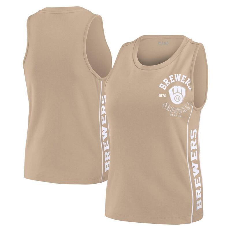 お召しもの バイ エリン アンド濫りがわしい レディース トップス プルオーバー Women\u0027s WEAR by Erin Andrews Tan Milwaukee Brewers Tonal Tank Top Brw Multi マルチ色合い