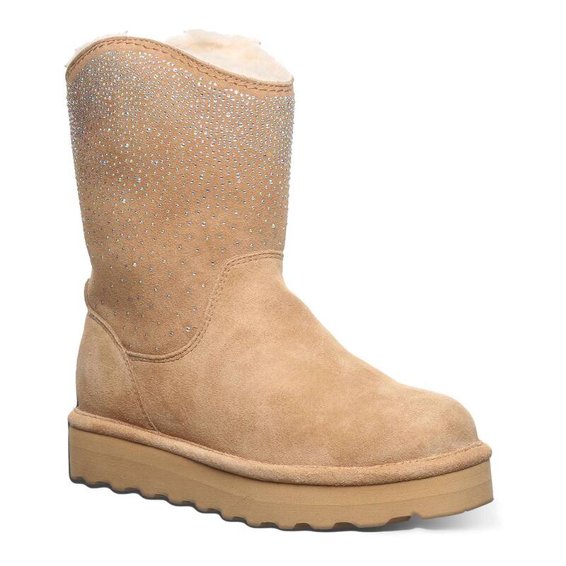 ベアパウ レディース シューズ ブーツ・レインブーツ Bearpaw Glam Women\u0027s Rhinestone Boots Iced Coffee Solid 珈琲
