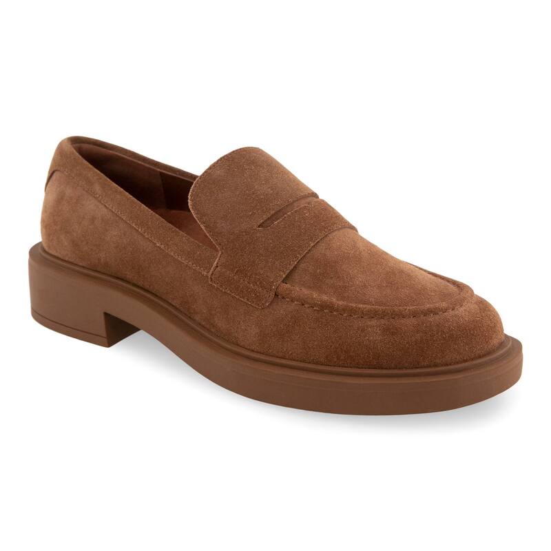 エアロソールズ レディース シューズ スリッポン・ローファー 踵 Aerosoles Gelso Chunky Heel Women\u0027s Loafers Tobacco