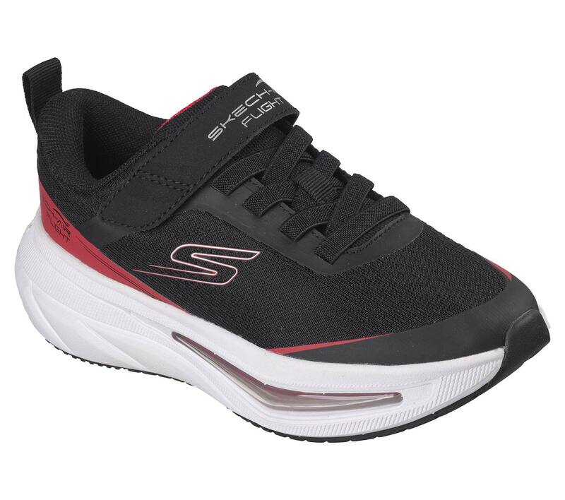 スケッチャーズ レディース シューズ スニーカー Skecherskech-Air 5.0 Boys\u0027 Cushioned Sneakers Black Red 黒いこと