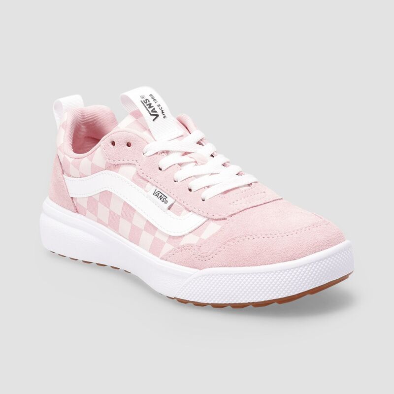 バンズ レディース シューズ スニーカー スピード競技 Vans RangeXP Women\u0027s Lace-Up Sneakers Check Coral Blush 毛はらい