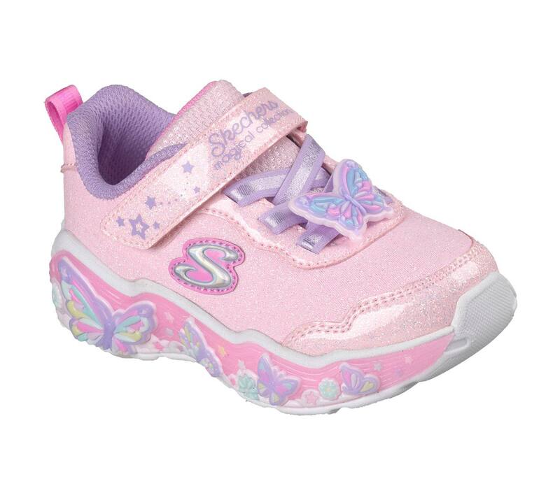 スケッチャーズ レディース シューズ スニーカー Skechers-LIGHTS Toddler Girlslip-On Light-Up Sneakers Lil Butterfly Bliss Light Pink Multi サクラ色