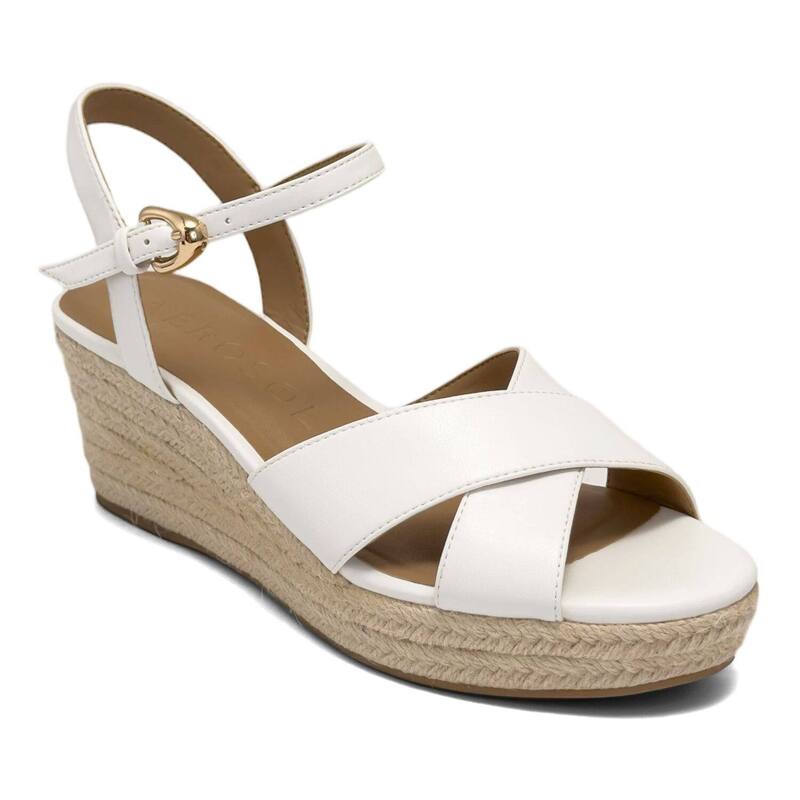 エアロソールズ レディース シューズ パンプス サンダル アンクル Aerosoles Casarina Women\u0027s Wedgespadrille Sandals With Ankle Strap White 白いこと