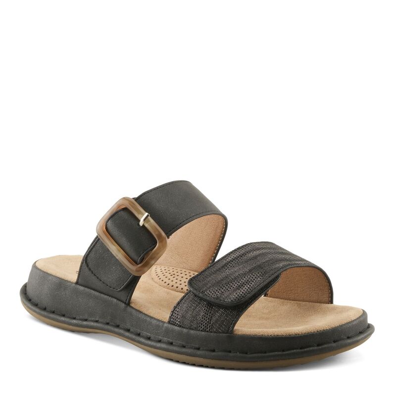 パトリシア レディース シューズ サンダル Patrizialmalei Women\u0027slip-On Slide Sandals with Buckle Accent Black Multi 黒いこと