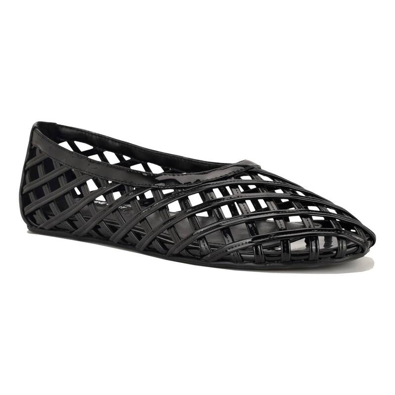 ナインウェスト レディース シューズ サンダル Nine West Dippy Women\u0027s Woven Round Toe Slip-On Flats Black 黒いこと