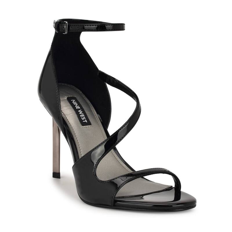 ナインウェスト レディース シューズ パンプス サンダル ヒール Nine West Shimmy Women's Open Toe Stiletto Heel Dressandals Black ブラック｜ReVida 店