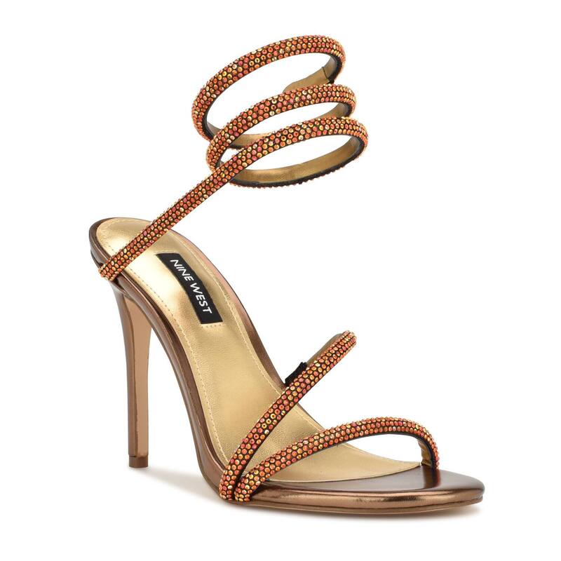 ナインウェスト レディース シューズ パンプス サンダル 踵 Nine West Maskil Women\u0027strappy Higheel Sandals Gold ゴールド