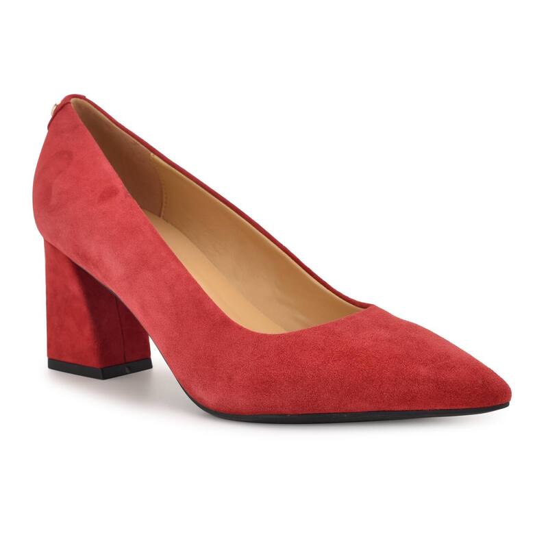 ナインウェスト レディース シューズ パンプス 踵 Nine West Kalore Women\u0027s Block Heel Dress Pumps Red 赤いこと