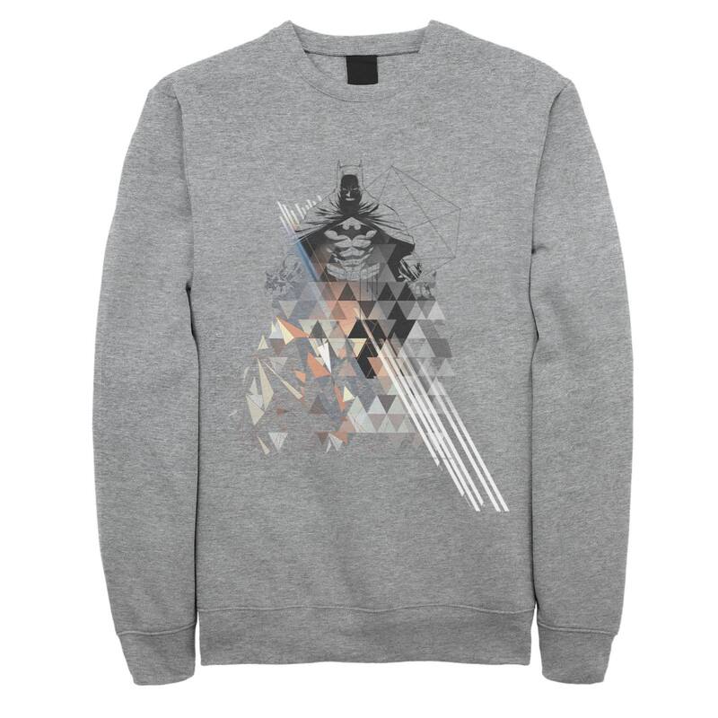 アニメ文字記号 レディース トップス プルオーバー 汗水 Licensed Character Men\u0027s DComics Batman Poly Portrait Sweatshirt Athletic Heather ギョリュウモドキ