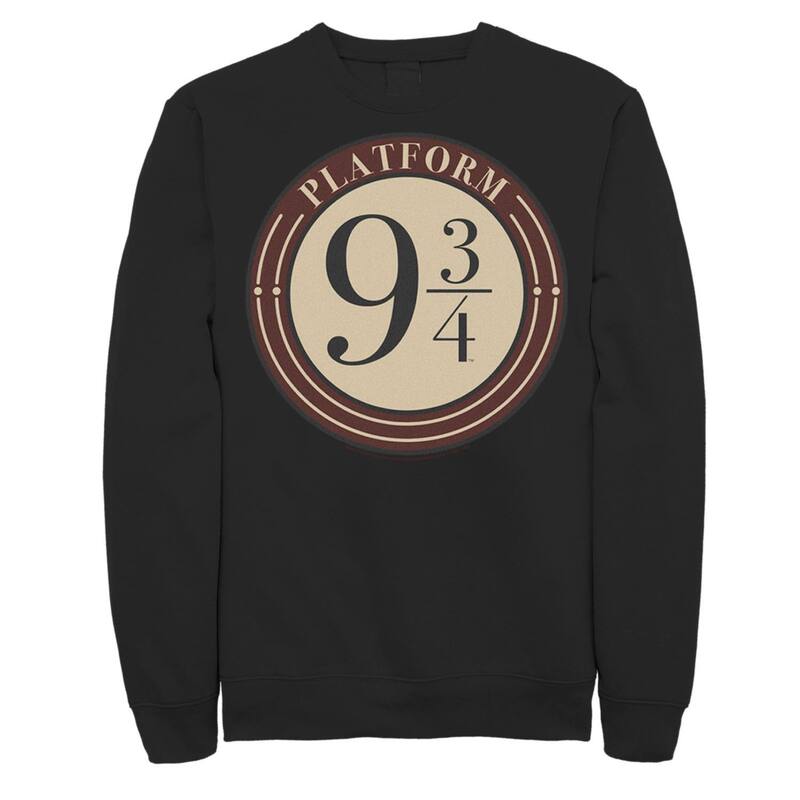 アニメ文字記号 レディース トップス プルオーバー プラットホーム 汗水 ロゴタイプ Licensed Character Men\u0027s Harry Potter Platform 9 \u0026 3/4 Simple Logo Sweatshirt Black 黒いこと