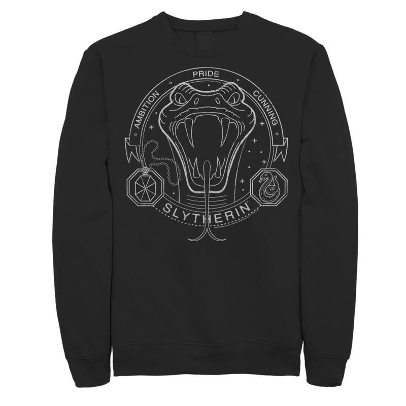 アニメ文字記号 レディース トップス プルオーバー 汗水 Licensed Character Men\u0027s Harry Potter Slytherin Line Art Snake Symbol Sweatshirt Black 黒いこと