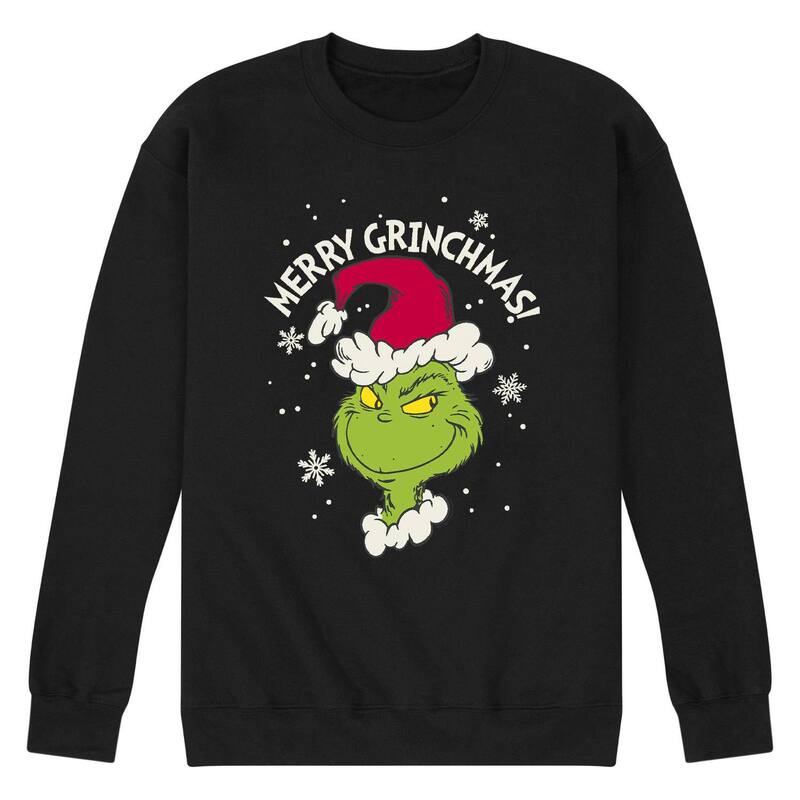 アニメ文字記号 レディース トップス プルオーバー 流汗 Licensed Character Men\u0027s Dr. Seuss The Grinchmasweatshirt Black 黒いこと