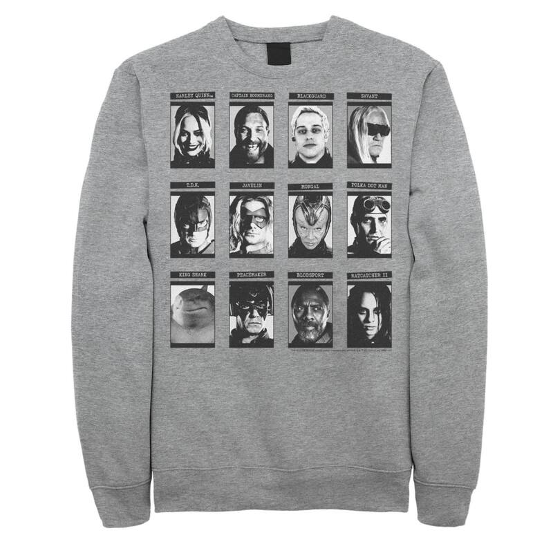 アニメ文字記号 レディース トップス プルオーバー 流汗 Licensed Character Men\u0027s The Suicide Squad Team Board Sweatshirt Athletic Heather ギョリュウモドキ