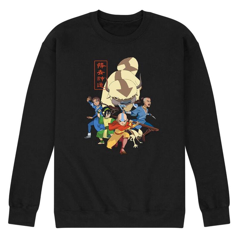 アニメ文字記号 レディース トップス プルオーバー 汗水 Licensed Character Men\u0027s Avatar Character Group Sweatshirt Black 黒いこと