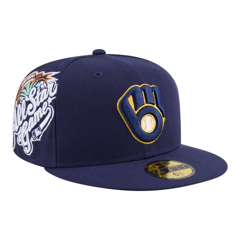 ニュー内鰓 レディース 佩び物 かぶり笠 Men\u0027s New Era Navy Milwaukee Brewers Hidden Hit 59FIFTY Fitted Hat Brw Navy 米国海軍