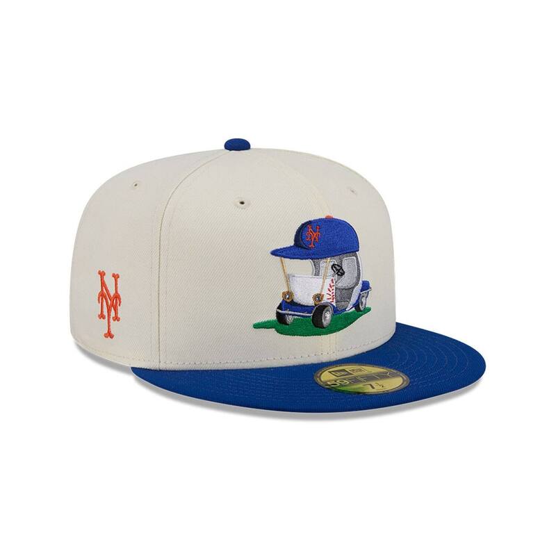 ニュー内鰓 レディース 付属物 鳥打ち帽 Men\u0027s New Era Cream/Royal New York Mets Bullpen Cart 59FIFTY Fitted Hat Met Beige ベージュ