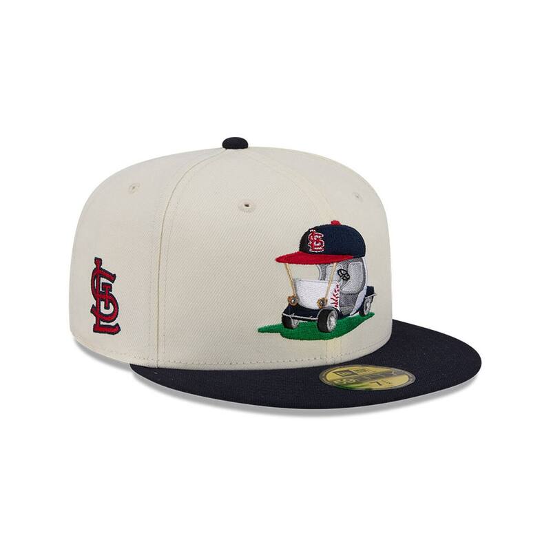 ニュー内鰓 レディース 佩び物 かぶり笠 Men\u0027s New Era Cream/Navy St. Louis Cardinals Bullpen Cart 59FIFTY Fitted Hat Crd Beige ベージュ