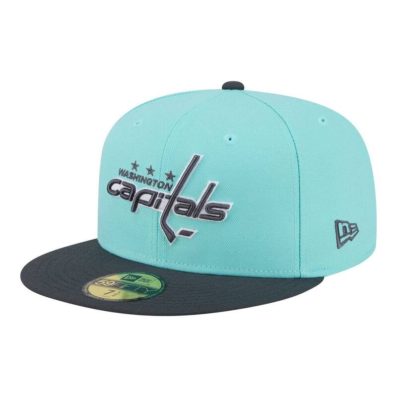 ニュー内鰓 レディース 付属物 鳥打ち帽 旗がしら Men\u0027s New Era Turquoise/Charcoal Washington Capitals Two-Tone Color Pack 59FIFTY Fitted Hat Cap Turq A 濃灰色