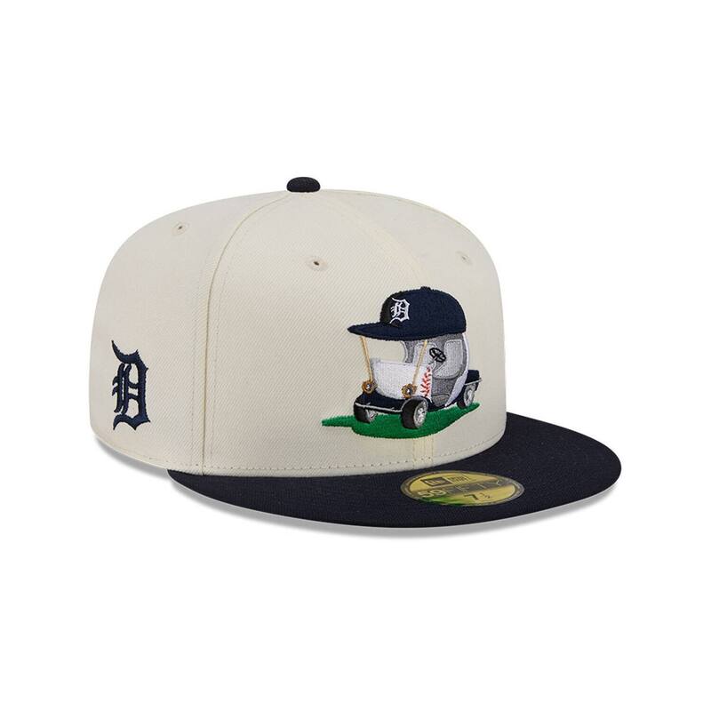 ニュー内鰓 レディース 付属物 鳥打ち帽 Men\u0027s New Era Cream/Navy Detroitigers Bullpen Cart 59FIFTY Fitted Hatgr Beige ベージュ