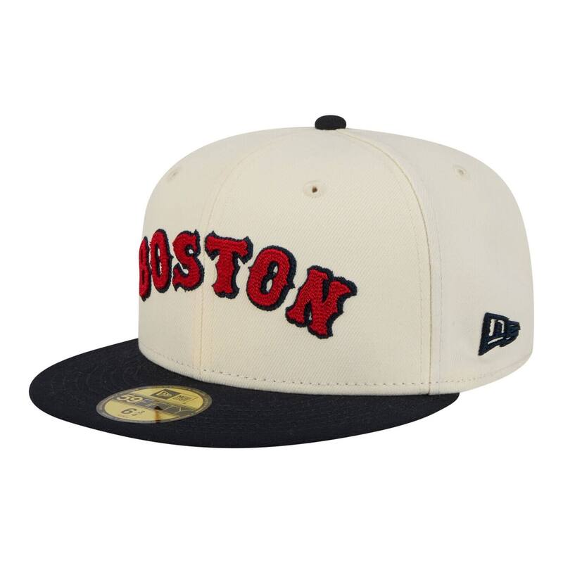 ニュー内鰓 レディース 添え物 かぶり笠 Men\u0027s New Era Cream Boston Red Sox Two-Tone Stitch 59FIFTY Fitted Hat Rsx Beige ベージュ