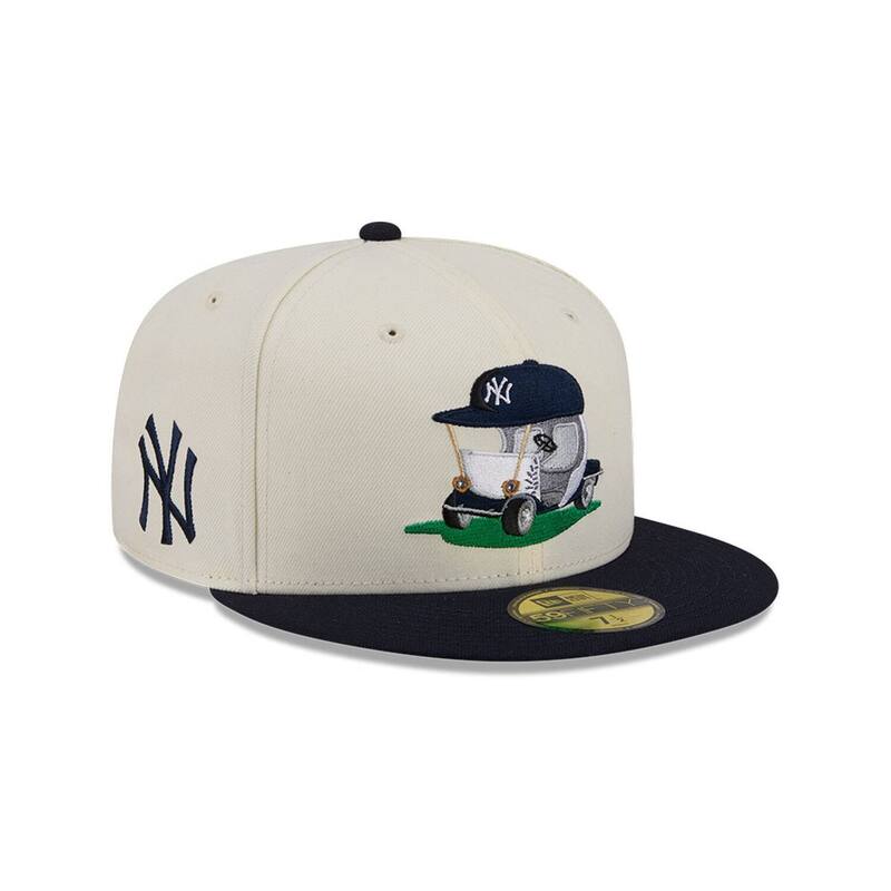 ニュー内鰓 レディース 付属物 鳥打ち帽 Men\u0027s New Era Cream/Navy New York Yankees Bullpen Cart 59FIFTY Fitted Hat Ynk Beige ベージュ