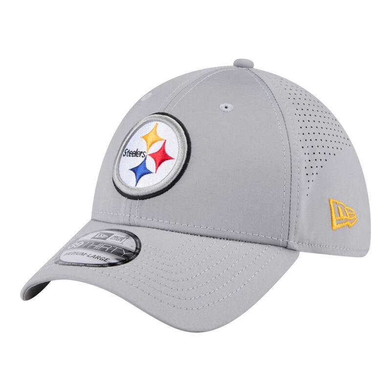 ニュー内鰓 レディース 付属物 鳥打ち帽 ティーシャツ Men\u0027s New Era Gray Pittsburgh Steelers Perforated 39THIRTY Flex Hat Stl Grey 薄墨色