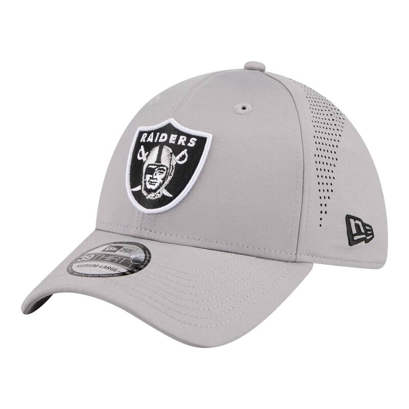 ニュー内鰓 レディース 付属物 鳥打ち帽 Men\u0027s New Era Gray Las Vegas Raiders Perforated 39THIRTY Flex Hat Lvr Grey 薄墨色