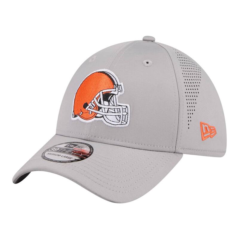 ニュー内鰓 レディース 付属物 鳥打ち帽 Men\u0027s New Era Gray Cleveland Browns Perforated 39THIRTY Flex Hat Brn Grey 薄墨色