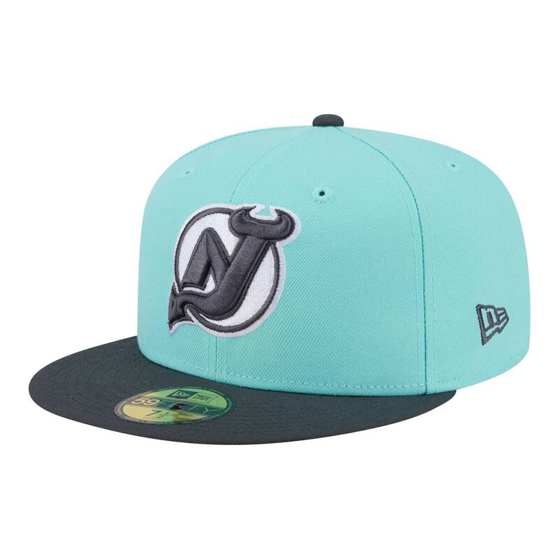 ニュー内鰓 レディース 付属物 鳥打ち帽 プルオーバー Men\u0027s New Era Turquoise/Charcoal New Jersey Devils Two-Tone Color Pack 59FIFTY Fitted Hat Nhl Turq A 濃灰色