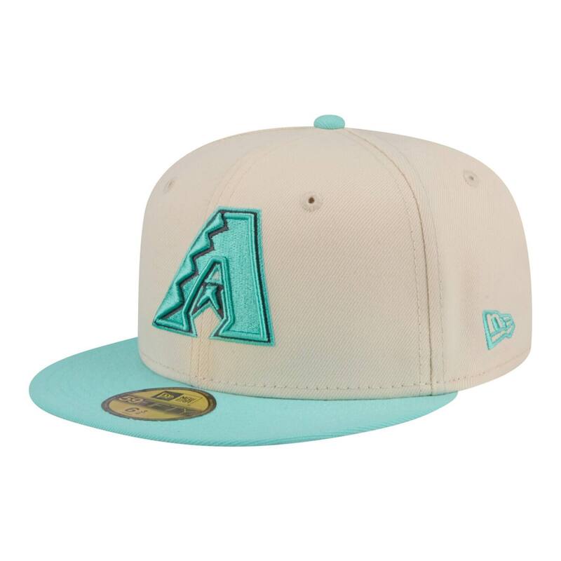 ニュー内鰓 レディース 付属物 鳥打ち帽 Men\u0027s New Era Light Beige/Turquoise Arizona Diamondbacks Two-Tone Color Pack 59FIFTY Fitted Hat Dbk Lt Bei 青緑色