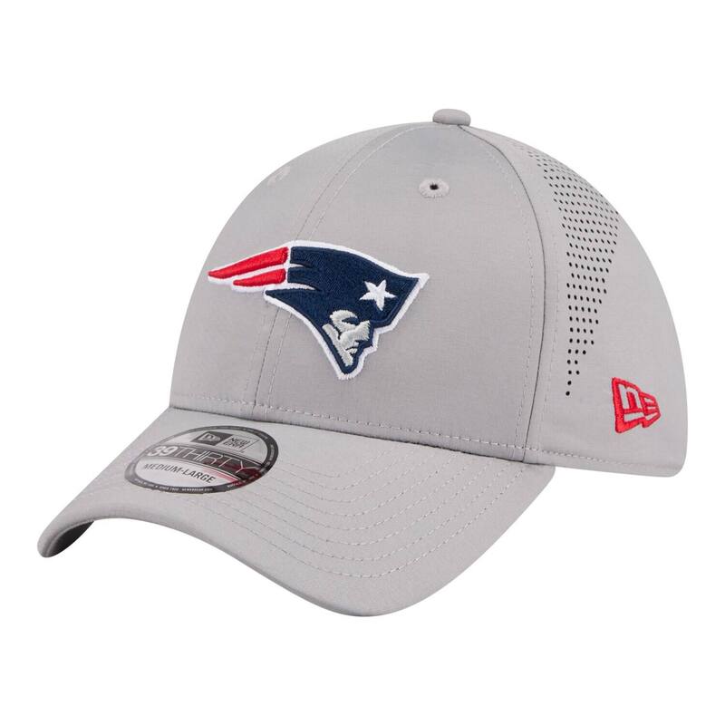 ニュー内鰓 レディース 付属物 鳥打ち帽 Men\u0027s New Era Gray New England Patriots Perforated 39THIRTY Flex Hat Pat Grey 薄墨色
